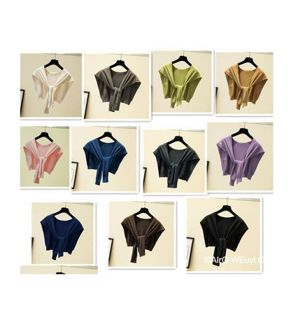 Knot Plain Knit Shawl