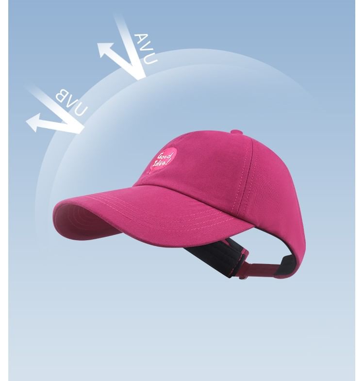 Lettering Cap Embroidered Open Top Baseball