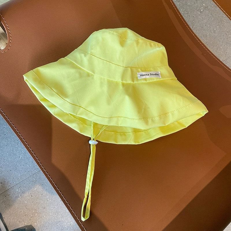 Bucket Lettering Striped Applique Hat