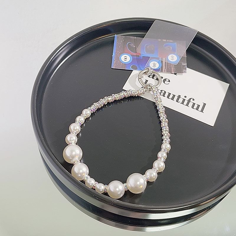 Lanyard Strap Phone Rhinestone Pearl Faux Pad with