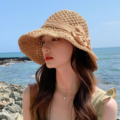 Hat Sun Bow Straw