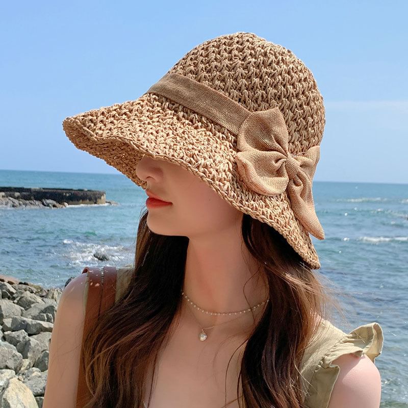 Hat Sun Bow Straw