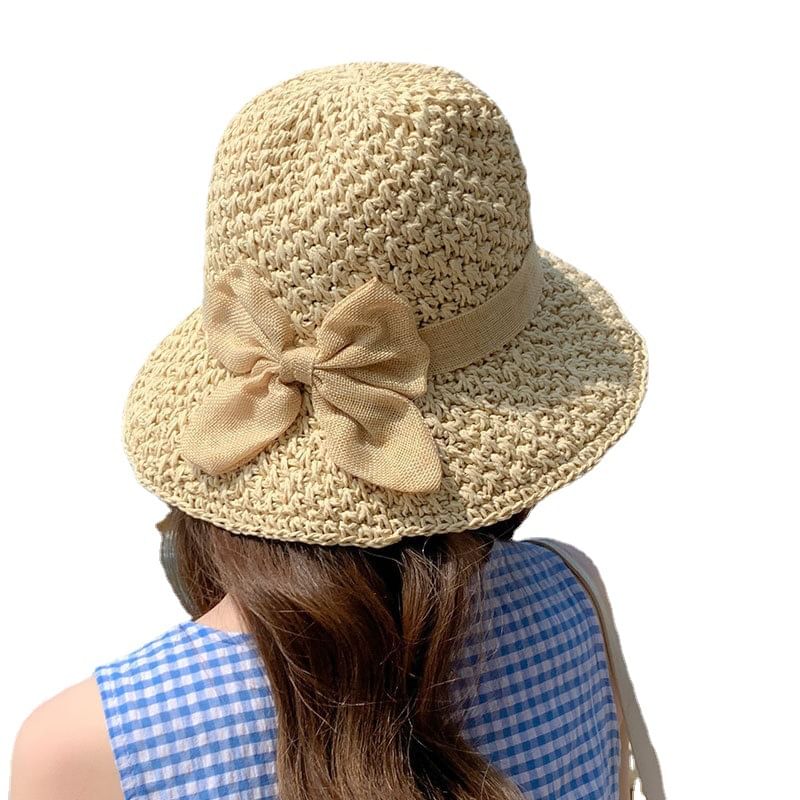 Hat Sun Bow Straw