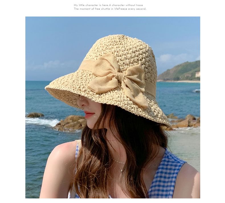 Hat Sun Bow Straw