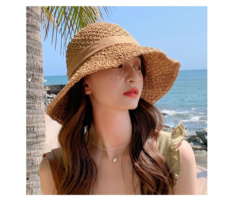 Hat Sun Bow Straw