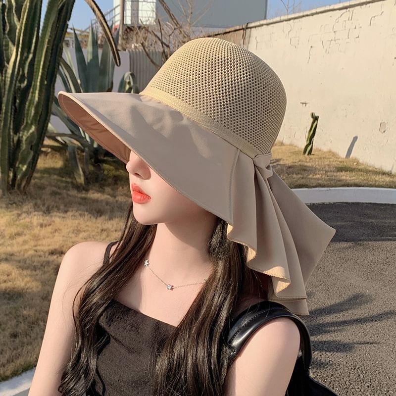 Bow with Neck Sun Hat Flap