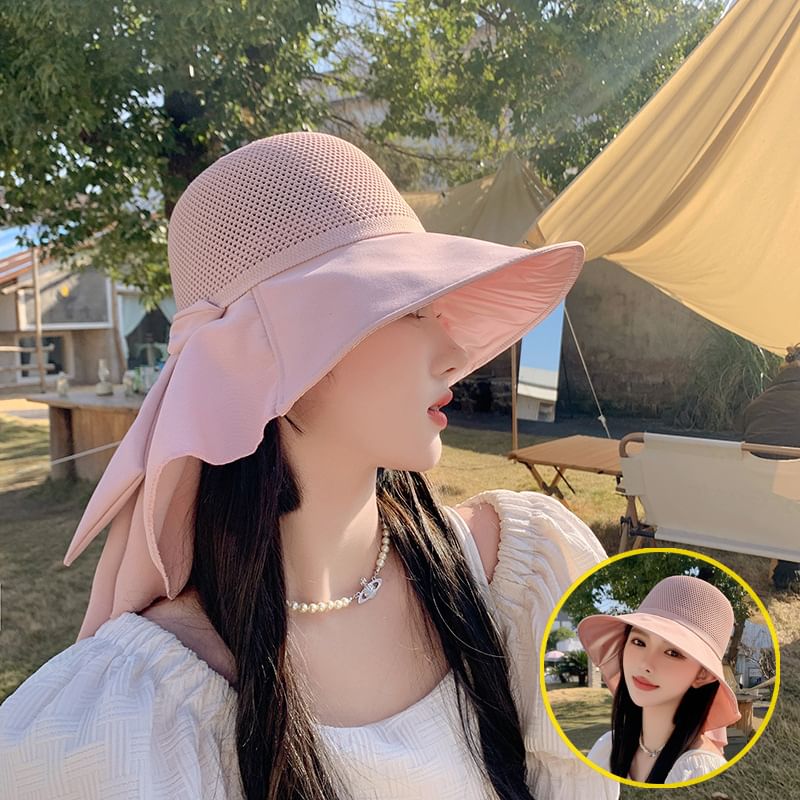 Bow with Neck Sun Hat Flap