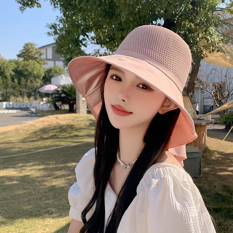 Bow with Neck Sun Hat Flap