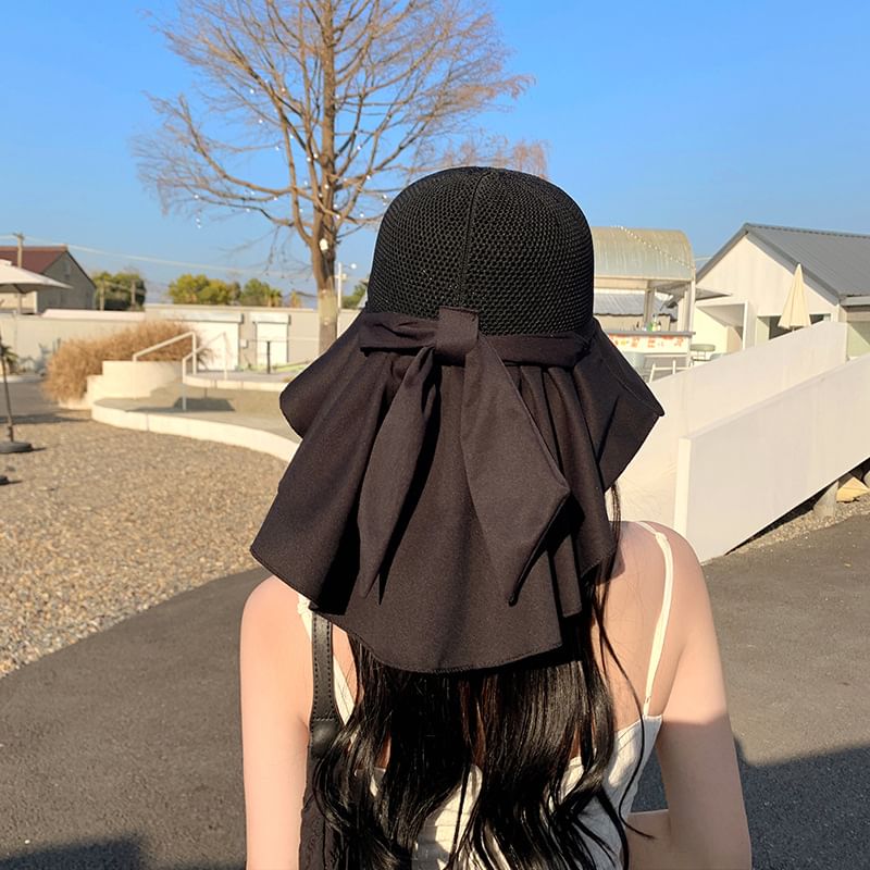 Bow with Neck Sun Hat Flap