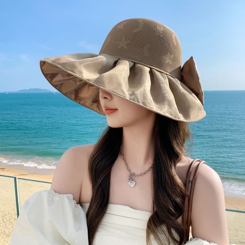 Ruched Patterned Hat Sun