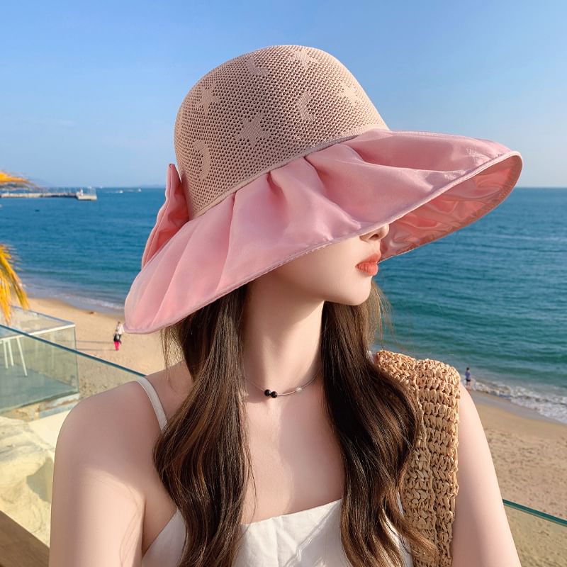 Ruched Patterned Hat Sun