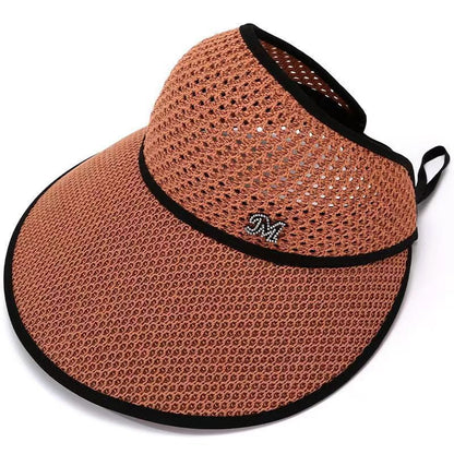 Hat Open Trim Lettering Contrast Top Sun