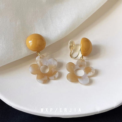 Earring Floral Drop Acrylic