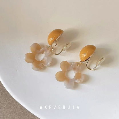 Earring Floral Drop Acrylic