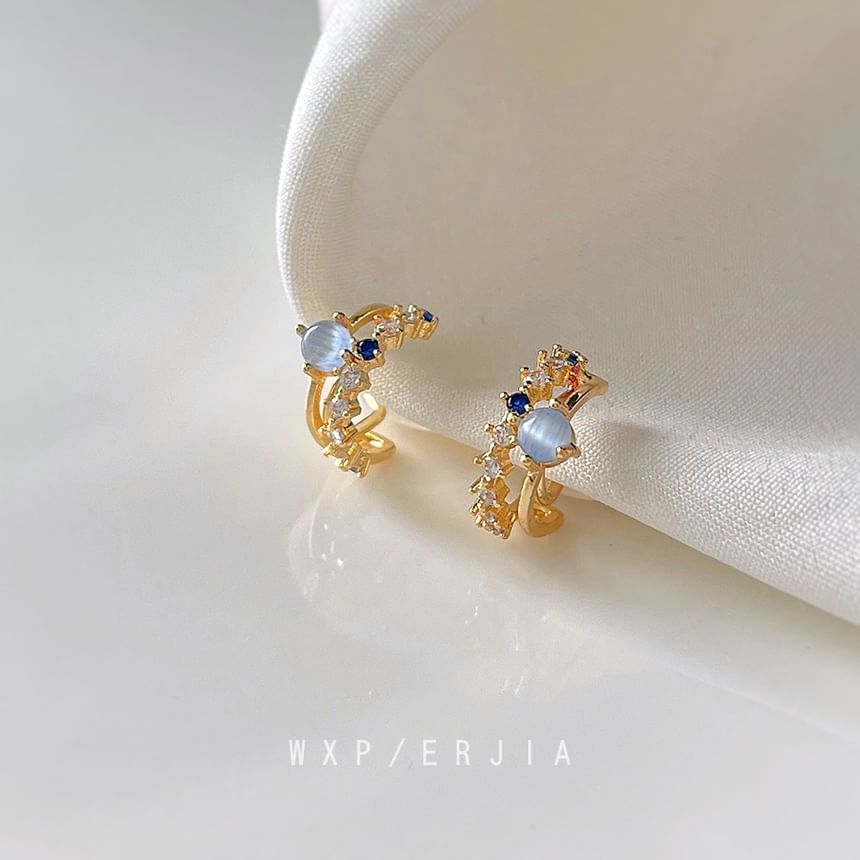 Ear Rhinestone Layered Cuff Alloy