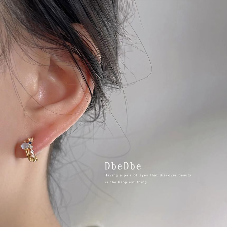 Ear Rhinestone Layered Cuff Alloy