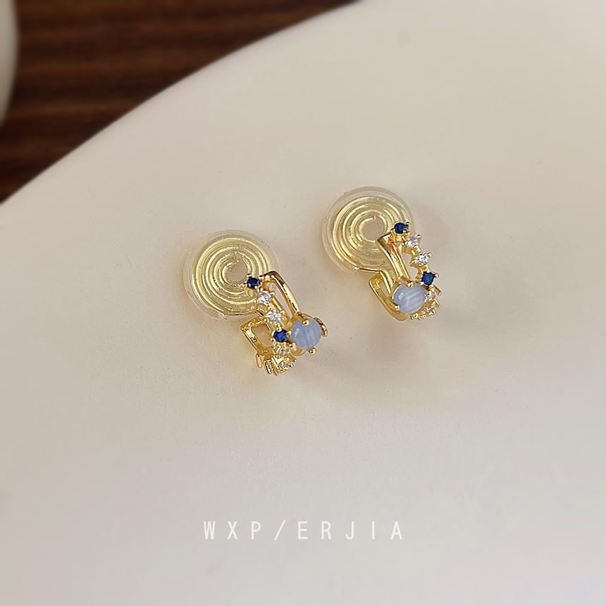 Ear Rhinestone Layered Cuff Alloy