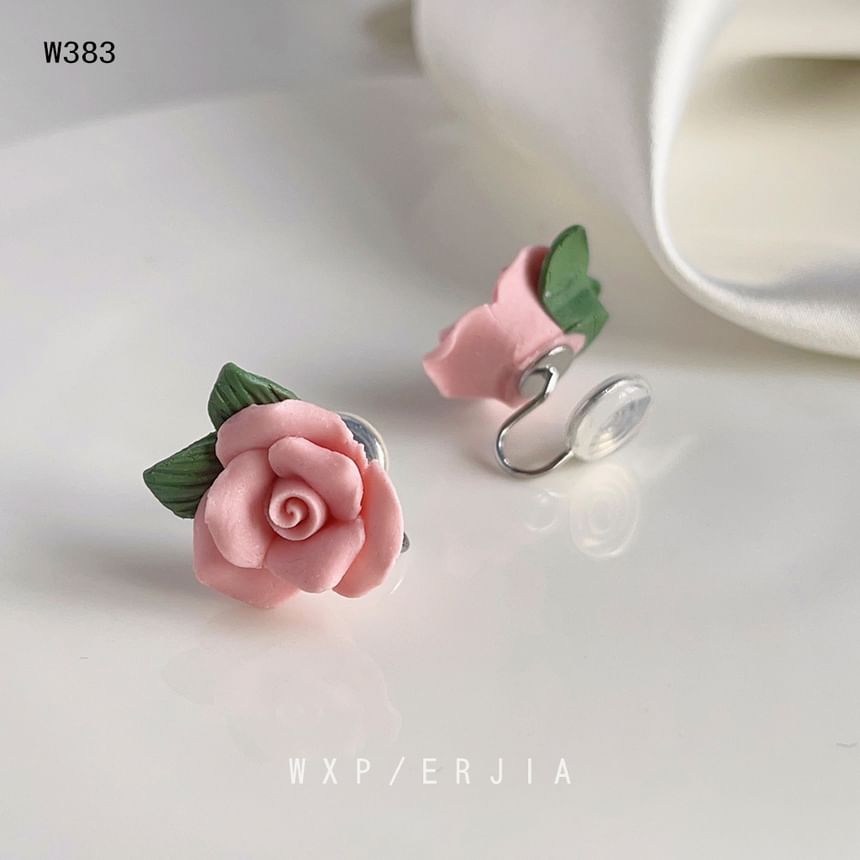 Cuff Ceramic Ear Floral Alloy