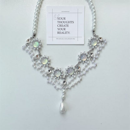 Faux Layered Pearl Choker Alloy