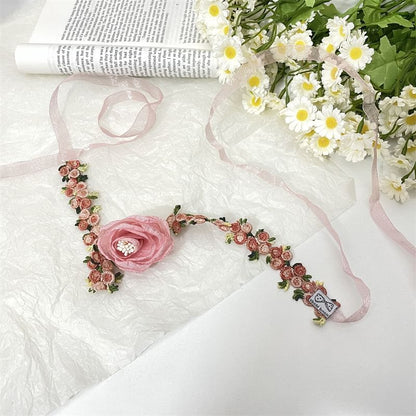 Rose Choker Ribbon Lace