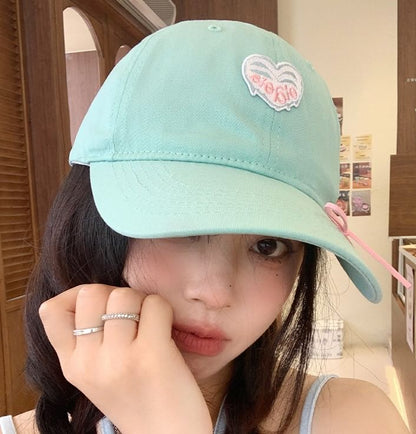 Heart Cap Applique Baseball