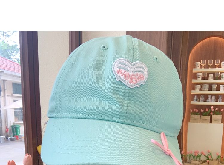 Heart Cap Applique Baseball