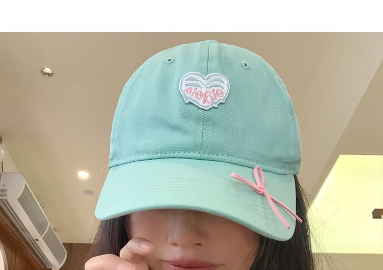Heart Cap Applique Baseball