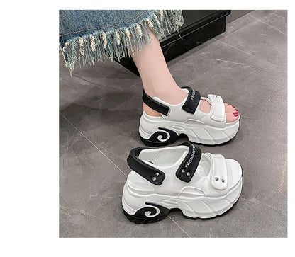 Two Studded Slingback Sandals Adhesive Tone Platform Strap