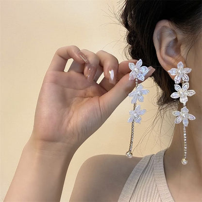 Alloy / Earring Stud Floral Dangle