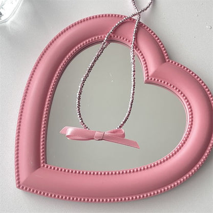 Pendant Bow With Necklace Beaded