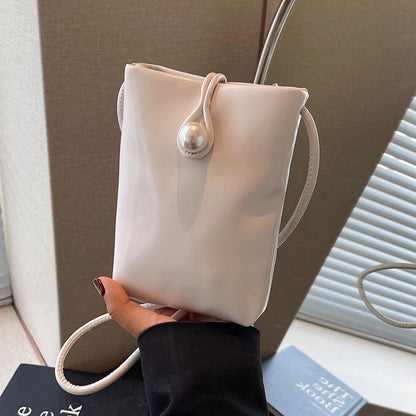 Faux Leather Crossbody Bag Plain