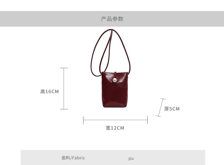 Faux Leather Crossbody Bag Plain