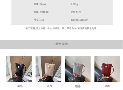 Faux Leather Crossbody Bag Plain