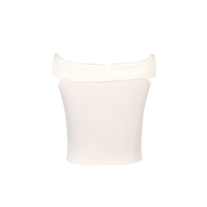 Short-Sleeve Off-Shoulder Plain Floral Accent Ruched Slim Fit Crop Top