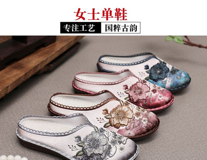 Textile Mules Embroidered