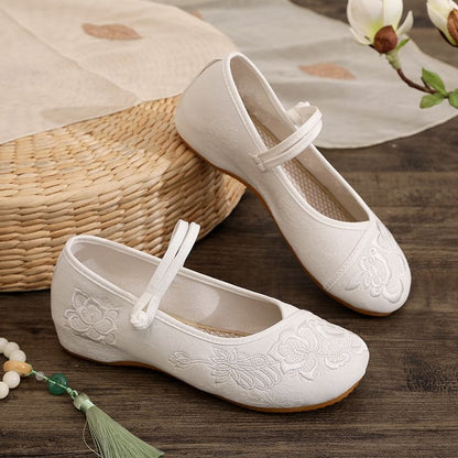 Flats Buttoned Frog Plain