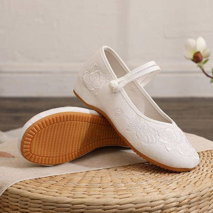 Flats Buttoned Frog Plain