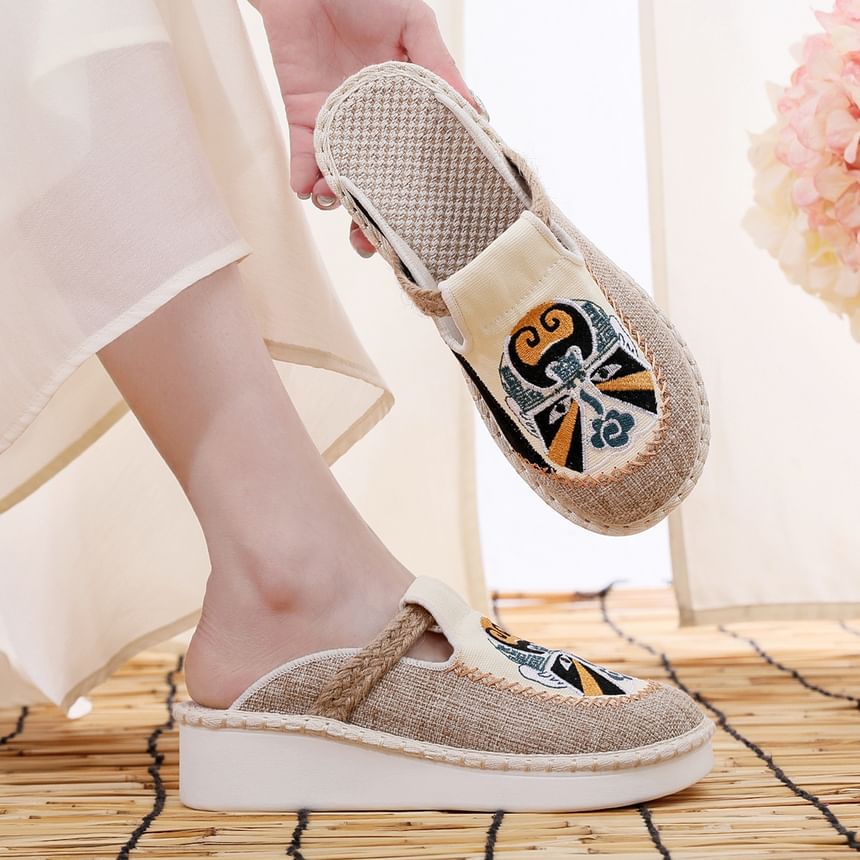 Lace Embroidered Mules