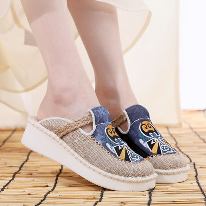 Lace Embroidered Mules