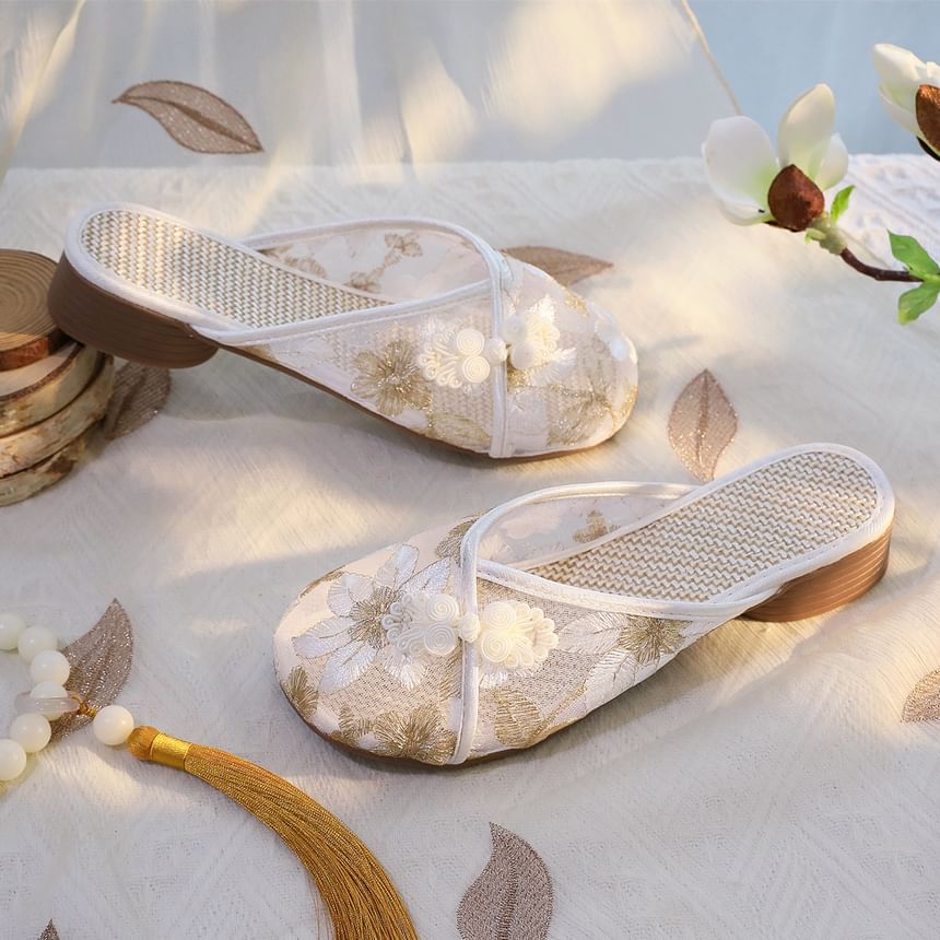 Lace Floral Mules