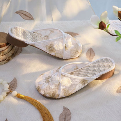 Lace Floral Mules
