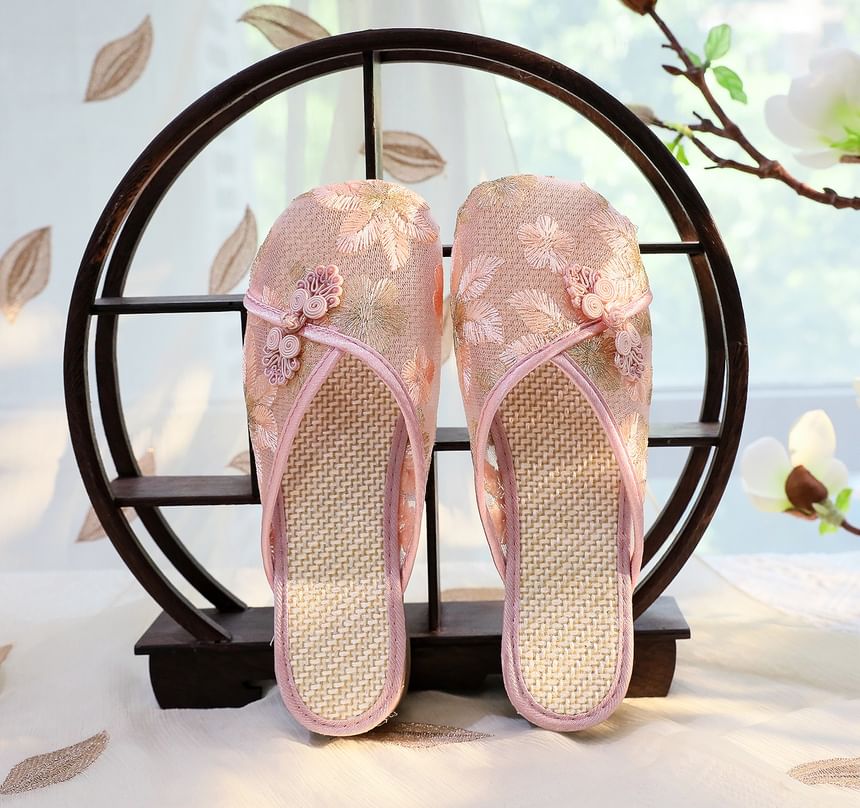 Lace Floral Mules