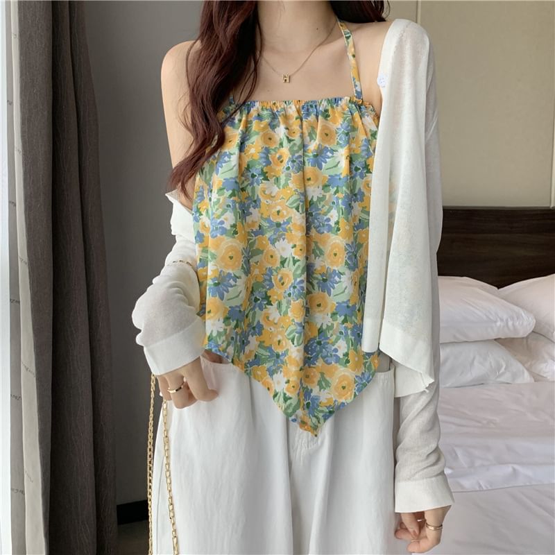 Halter Top Print Floral