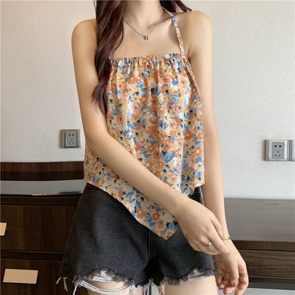 Halter Top Print Floral