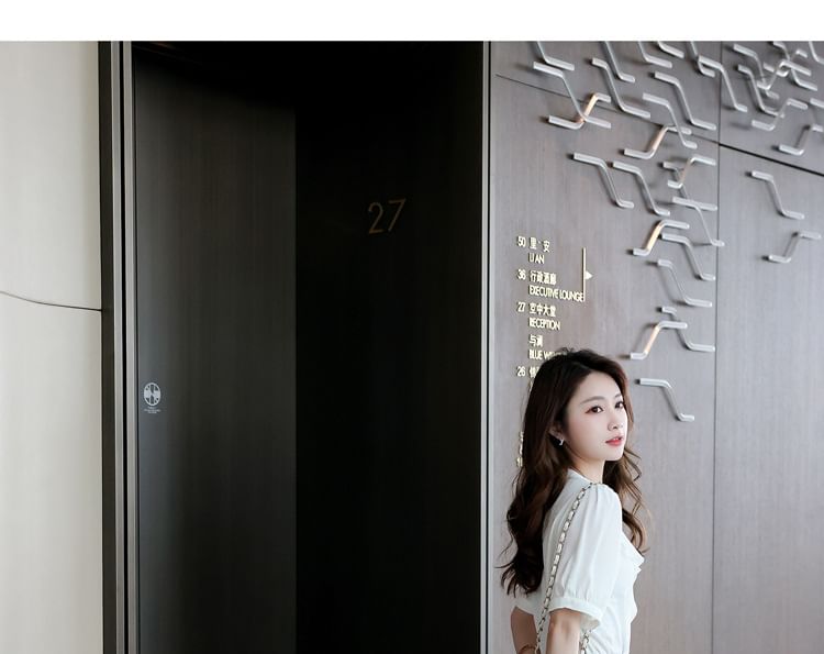 A-Line Print Midi Waist Elastic Floral Skirt