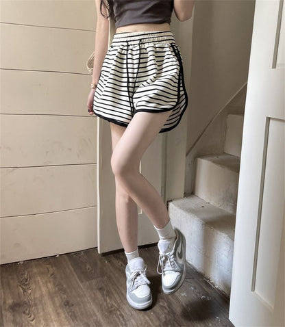 Shorts Drawstring Waist Striped