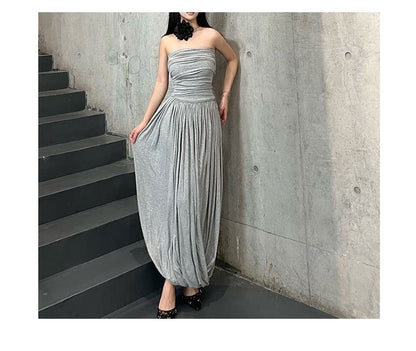 Dress Maxi Ruched Tube A-Line