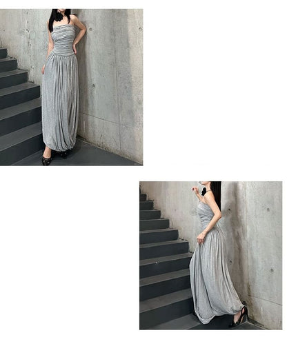 Dress Maxi Ruched Tube A-Line