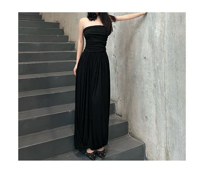 Dress Maxi Ruched Tube A-Line