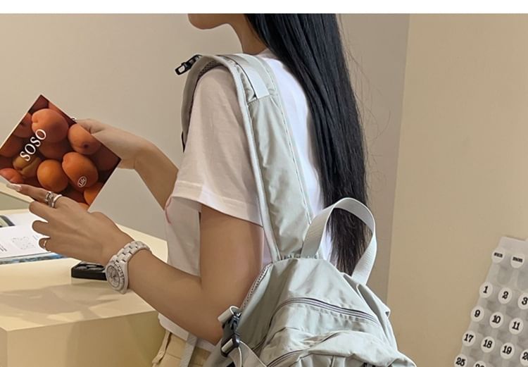 Mesh Star Panel Backpack Multi-Pocket Print